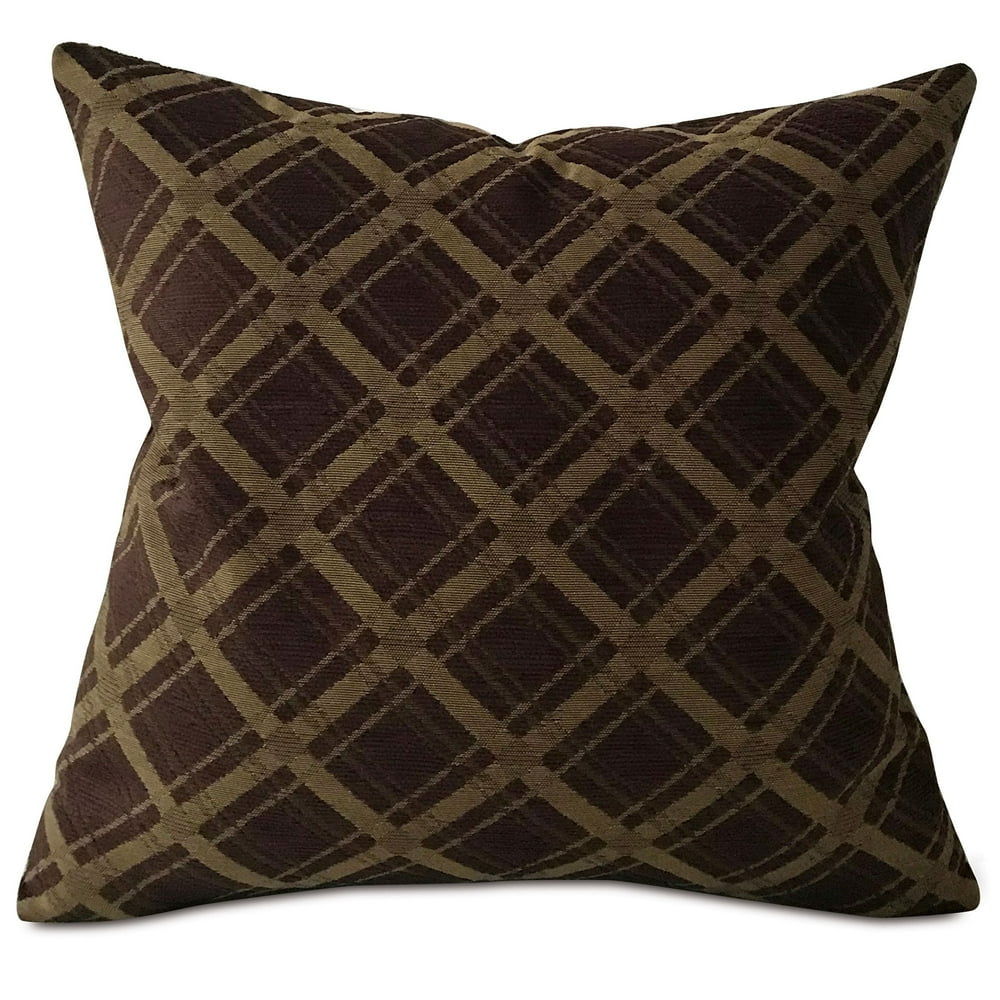 Dark Brown Modern Geometric Throw Pillow Cover 22"x22"