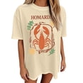 thumbnail image 2 of T Shirts for Women Summer Short Sleeve Crewneck Loose Fit Y2k Lobster Graphic Tee Shirt, 2 of 5