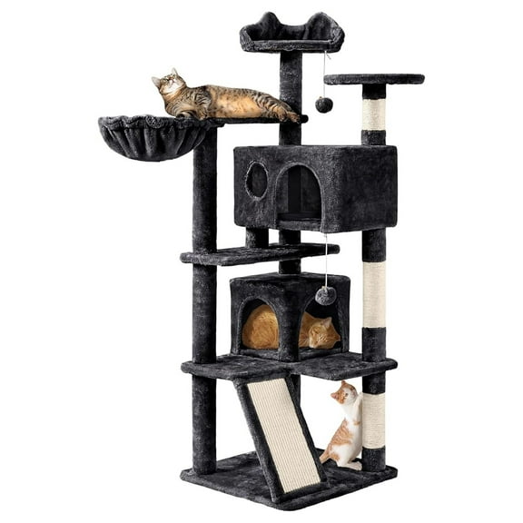 XiHuaZhaoChen Multi-Level Cat Tree for Indoor Cats Cat Tree Tower for Large Cats with Sisal-Covered Scratching Posts,Condo,Stable Cat Tower,Cat Furniture Play Center for Indoor Cats Activity