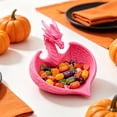thumbnail image 5 of Dragon-Shaped Candy Dish ,Flying-Dragon Resin Statues Bowl,Halloween Gothic Decoration for Home Office Decor Servers 3.66*3.54IN Pink, 5 of 6
