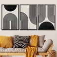 thumbnail image 5 of PixonSign Framed Canvas Print Wall Art Spiral Parabolas & Solid Semi Circle Geometric Shapes Drawings Modern Art Contemporary Edgy Black and White for Living Room - 24"x36"x3 BLACK, 5 of 5