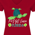 thumbnail image 4 of Inktastic Port St. Lucie, Florida Happy Sea Turtle Women's V-Neck T-Shirt, 4 of 5
