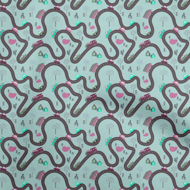 oneOone Polyester Spandex Aqua Blue Fabric Travel Sewing Craft Projects Fabric Prints By Yard 56 Inch Wide