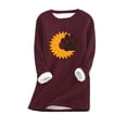 thumbnail image 1 of Sudadera de lana gruesa con estampado de amor y corazón a la moda para mujer, ropa interior cálida de terciopelo con cuello redondo, regalo superior para parejas Pompotops  gfhjh15497, 1 of 3