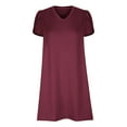 thumbnail image 3 of LYXSSBYX Midi Dresses for Women Women's Fashion Sexy Solid Short Sleeve Round Neck Dresses Mini Dress, 3 of 5