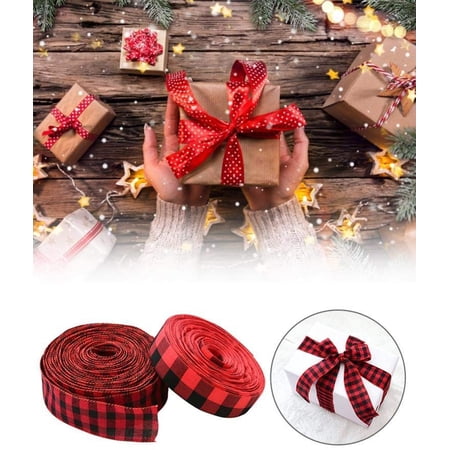 Download Red And Black Plaid Burlap Ribbon Christmas Wired Ribbon Wrapping Ribbon For Christmas Crafts Decoration Floral Bows Craft 5cm Walmart Canada PSD Mockup Templates