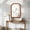 Yellow Brown + Solid Wood + MDF+glass, variant on Black Walnut Color 20" x 30" Solid Wood Frame Rounded Corner Decorative Mirror, For Bedroom, Bathroom, Living Room, Entryway
