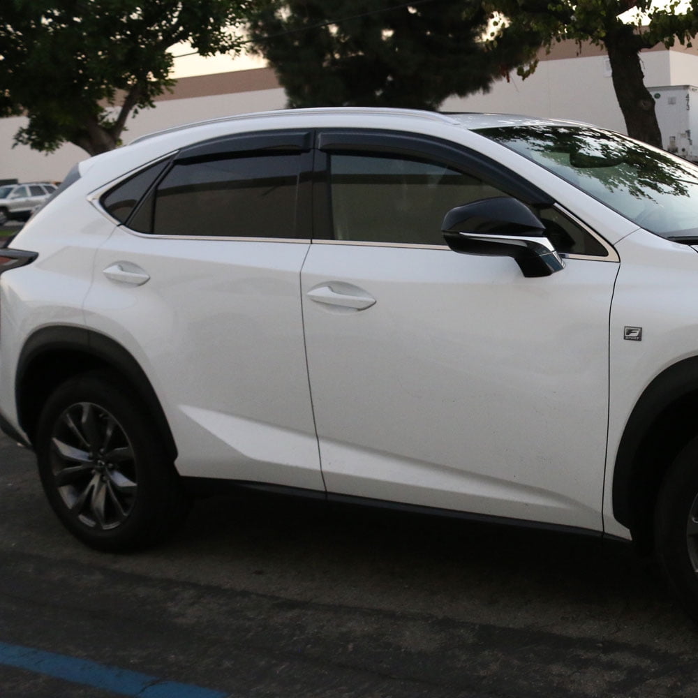 Ikon Motorsports Compatible with 2015-2021 Lexus NX200t/300/300h AZ10 Acrylic Window Visors Vent Deflector Rain Outside Mount Guard 4Pc Set