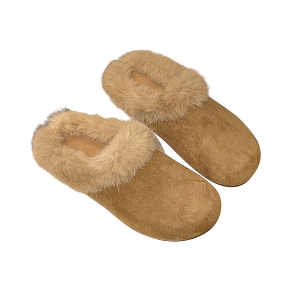 Slippers for Women,Cozy Slippers Lined Shoes With Sole Soft Indoor Outdoor Comfortable Winter Slide Mules For Ladies Warm Fuzzy Slide On Footwear,Womens Slippers,Khaki,8.5