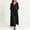 Black, variant on Fit & Flare Dresses for Women 2026 Button Down Long Summer Dresses with Pockets Petticoat Henley 3/4 Sleeve Tea-Length Black Adaptable Summer Dress for Women L
