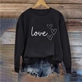 thumbnail image 2 of Sudadera Penkiiy Valentine para mujer: lindas camisetas del día de San Valentín Love Heart Graphic Print Suéter de manga larga Tops L Black, 2 of 5