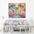 thumbnail image 2 of Wobogo Summer Flamingos Tapestry 80x60in Home Living Room Bedroom Wall Hanging Ornaments, 2 of 10