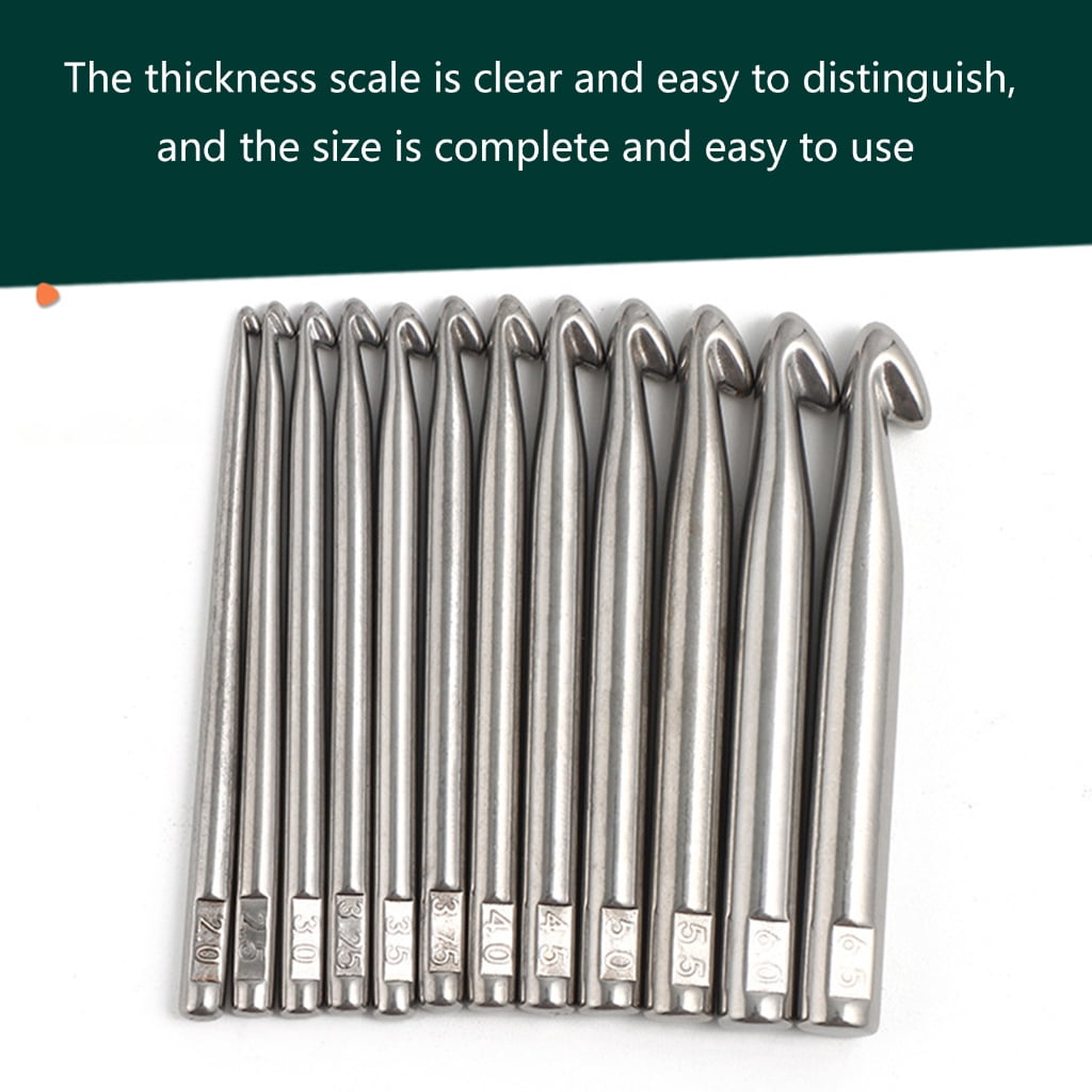 Large Size Stainless Steel Crochet Hook Set Ergonomic Handle Knitting Needle Craft Weave Sewing Yarn Needle Crochet Hook