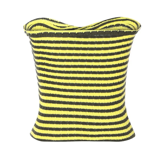 2024 Clearance! JINMGG V Neck Sweaters for Women Fall Winter Clearance,Women's Stripe Breast Wrap Sexy Sleeveless V-Neck Beautiful Back Knitting Vest Hollow Out Tube Tops