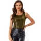 thumbnail image 1 of Disfraz de navidad Camiseta Sin Mangas Con Cuello En U, Elástico, Ajustado, Brillante Y Metálico Brillante Para Mujer Negro Brillante M, 1 of 6