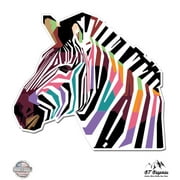 Zebra Color Graphic - 12" Vinyl Sticker Waterproof Decal