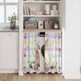 thumbnail image 6 of Easter Cute Bunny Kitchen Curtains 45 Inch Length, Eggs Spring Daisy Flowers Colorful Striped Tiers Curtains for Bathroom Bedroom Cafe, Light Filtering Window Treatment Drapes 2 Panels 42"Wx45"L, 6 of 8