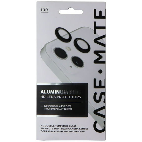 Case-Mate Aluminum Ring HD Lens Protectors for iPhone 15 / 15 Plus - Black