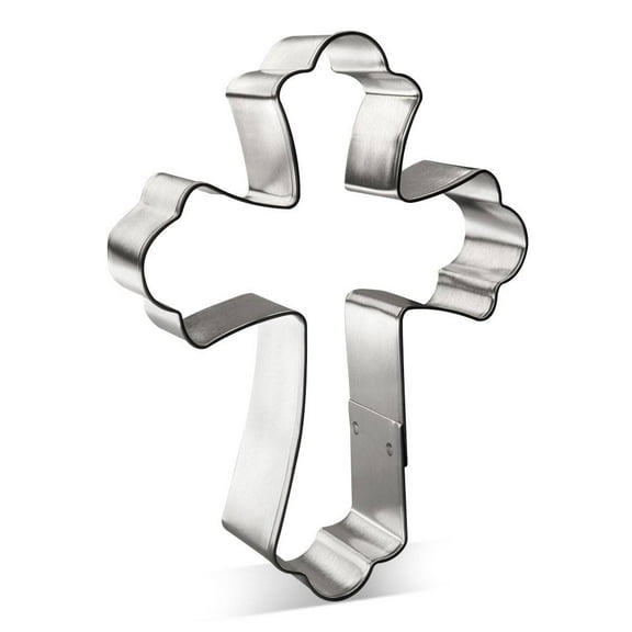 Fancy Cross Cookie Cutter 5 in B1296 - Foose Cookie Cutters - USA Tin Plate Steel