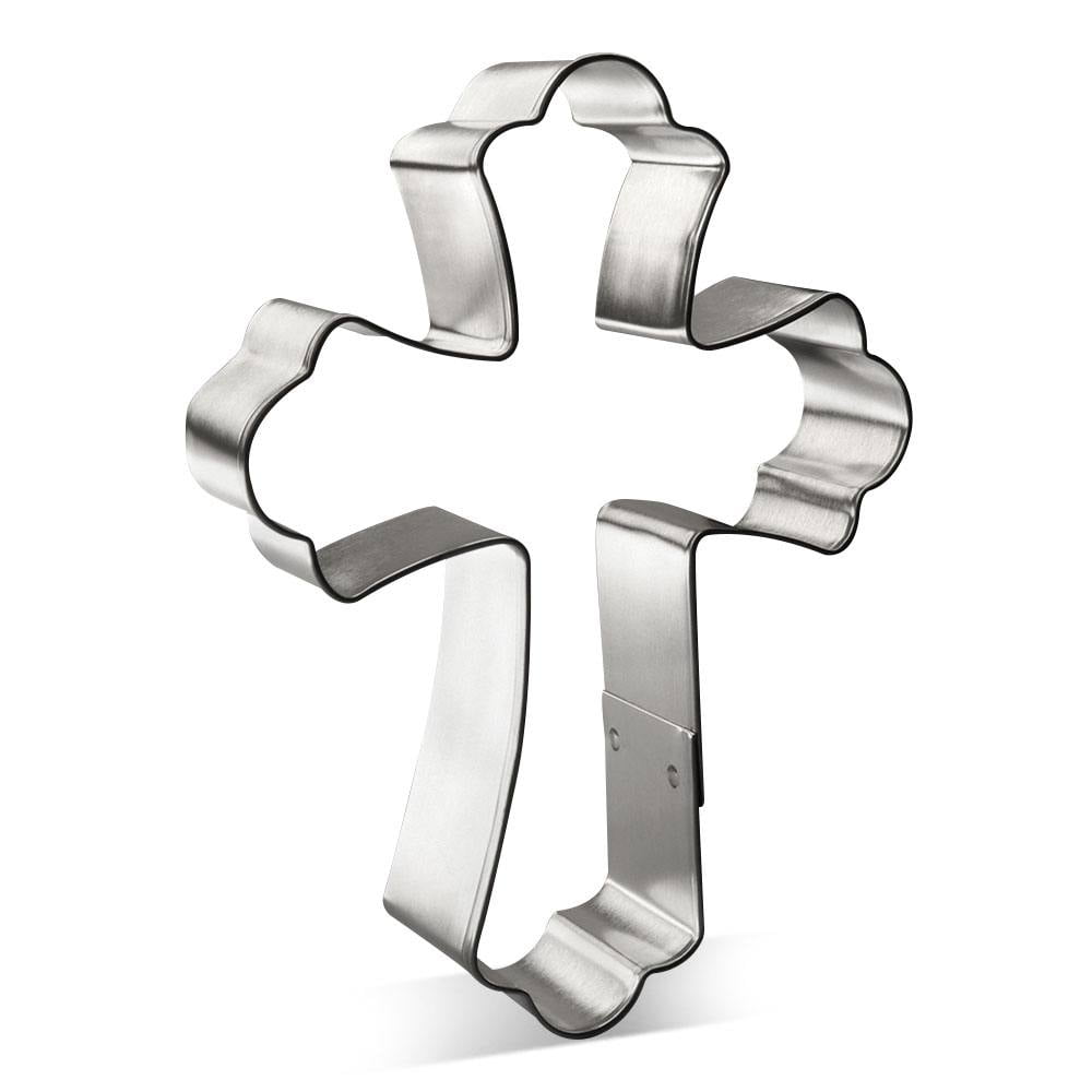 Fancy Cross Cookie Cutter 5 in B1296 Foose Cookie Cutters USA Tin