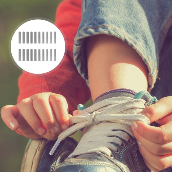 OFFIGAM 20pcs Shoestring Metal Tips Matte Finish for Shoe Lace Accessories