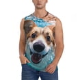 thumbnail image 1 of Balery Sea Swimming Corgi Camisetas sin mangas para hombre, absorbe la humedad y protege contra el mal olor.-X-Large, 1 of 7