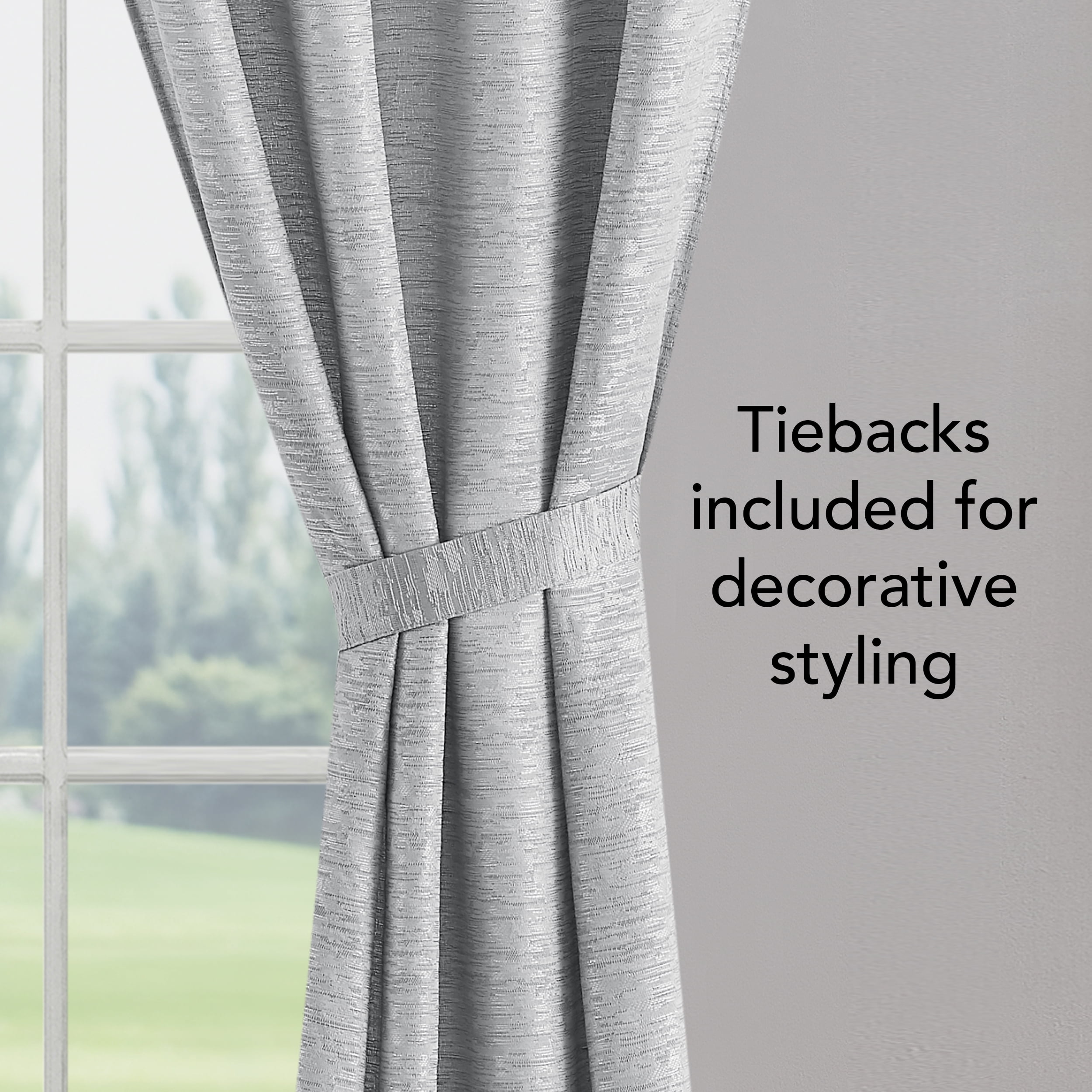 Creative Home Ideas Contemporary, Modern 2 Piece Jacquard Light Filtering Curtain Set