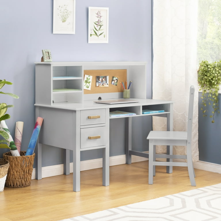 Guidecraft Kids' Taiga Desk and Hutch - Gray