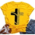 thumbnail image 1 of YourTops Let The Field Be Joyful and All That T-Shirt Christian Graphic Shirt (US 2XL, 1-Yellow), 1 of 2