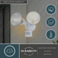 thumbnail image 5 of White Motion Sensor Dusk to Dawn Outdoor Security Flood Light - 2 Adjustable Light Heads - 4 Modes, 5 of 14