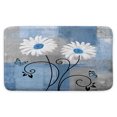 thumbnail image 2 of Blue Flowers Bath Rugs, Daisy Floral Rustic Farmhouse Country Wooden Non-Slip Doormat Floor Entryways Indoor Front Door Mat Bath Mat, Modern Minimalist Bathroom Accessories, 2 of 5