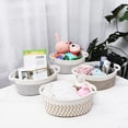 thumbnail image 4 of Xiao Hua 2 cestas tejidas pequeñas, bonitas cestas de cuerda para almacenamiento en el dormitorio, cestas para juguetes de perros y gatos, cestas de regalo decorativas vacías con asas - Marrón claro, 4 of 5