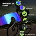 thumbnail image 6 of Smart Glasses, Bluetooth Cycling Glasses for Men and Women with Built-in Mic, Open-Ear Voice Control, Calling & Music, UV Protection, Magnetic Charging, Blue, 6 of 8