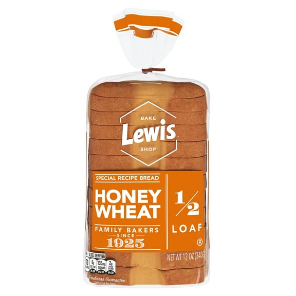 Lewis Bake Shop Honey Wheat Half Loaf Bread, 1/2 Loaf, 12 oz