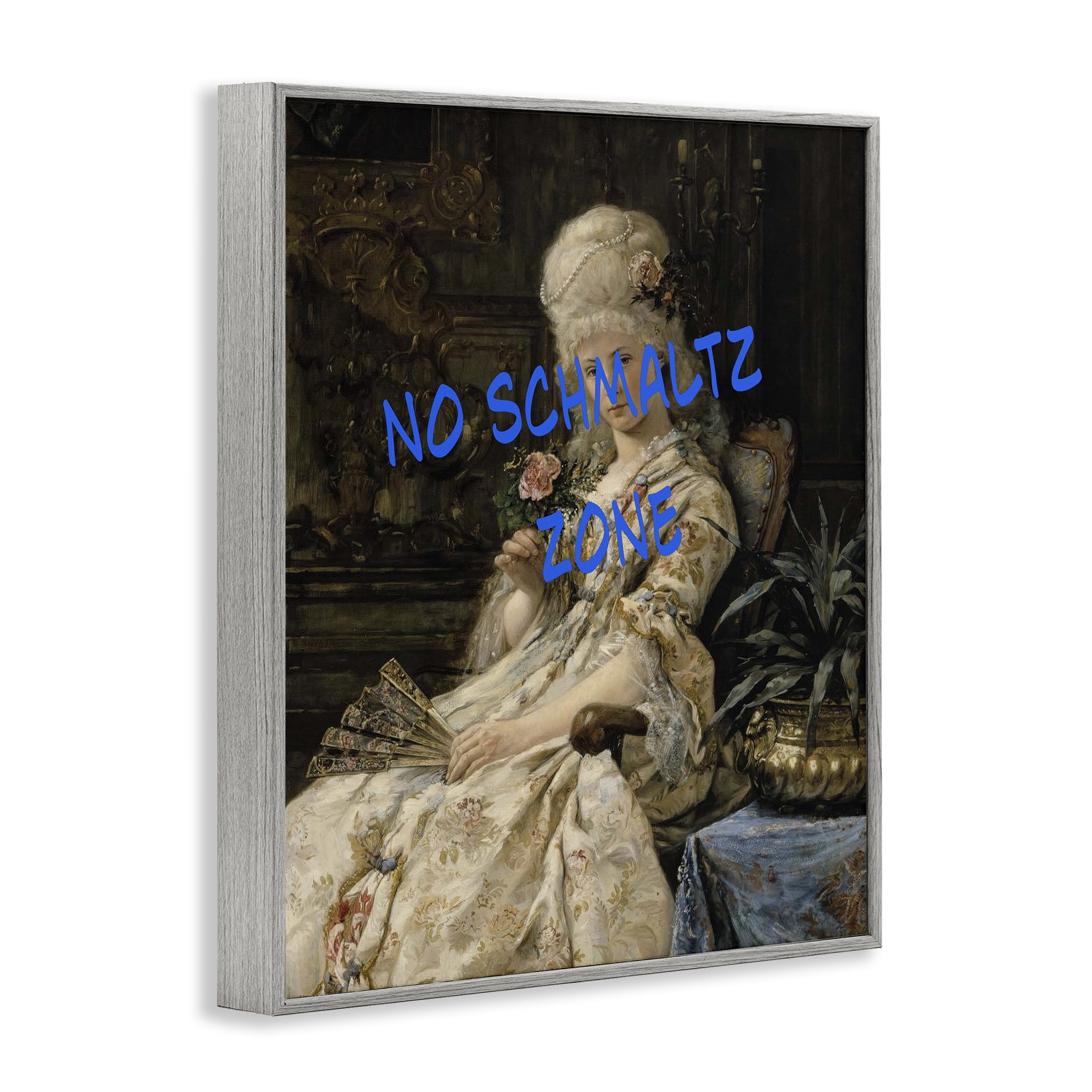 Stupell Industries Iconic No Schmaltz Zone Gray Framed Giclee Art, design by Grotto Studios