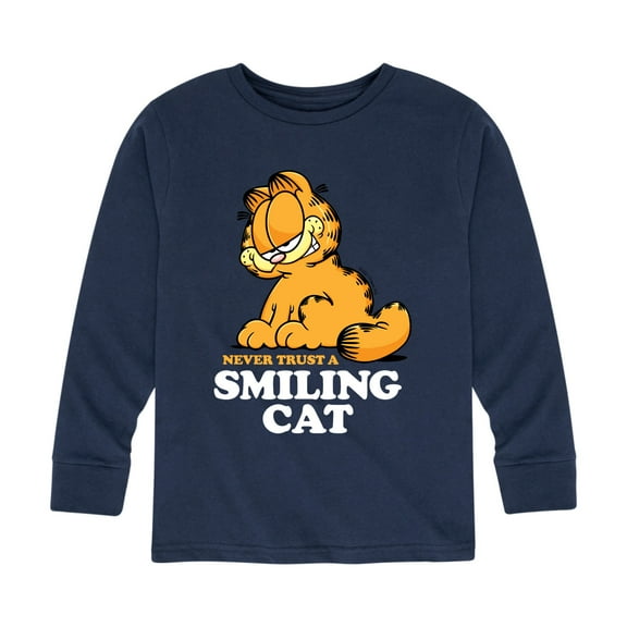 Garfield - Never Trust Smiling Cat - Toddler And Youth Long Sleeve Graphic T-Shirt