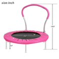 thumbnail image 2 of JAMPOOCA Mini Kids Trampoline with Handle, Pink, 36.00" x 36.00" x 32.50", 2 of 5