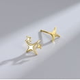 thumbnail image 4 of Gold Dainty Star Asymmetric Stud Earrings for Women Cartilage 925 Sterling Silver Cross Stars Tragus Tiny Studs Earring, 4 of 5