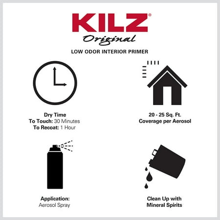 KILZ Original Low Odor White 13 oz Oil-Base Spray Primer, Sealer and Stain-blocker