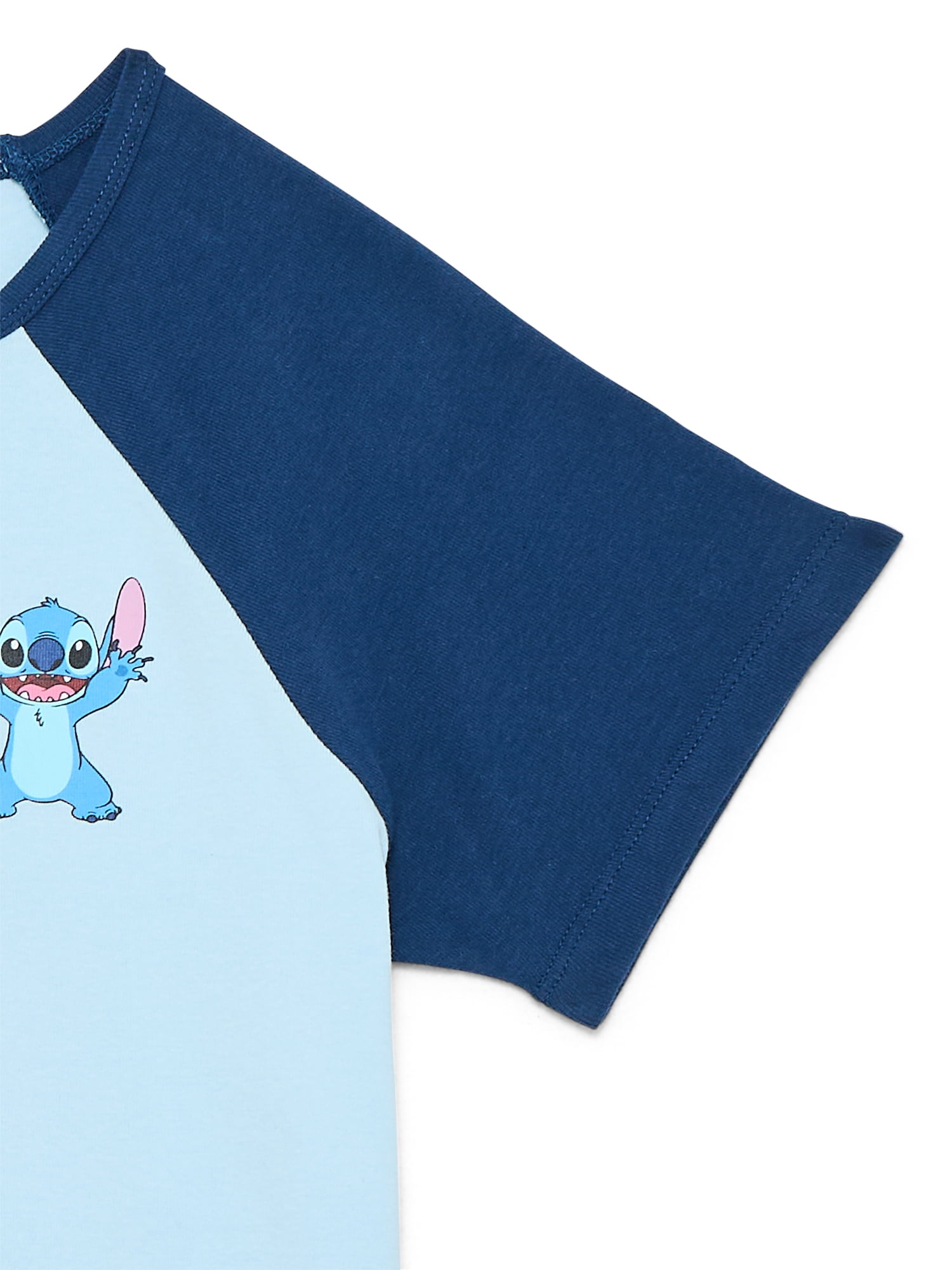 Lilo and Stitch Girls Raglan Graphic Tee with Short Sleeves, Sizes 4-16