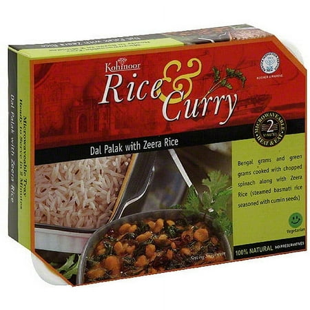 Kohinoor Dal Palak With Zeera Rice & Curry, 12.3 oz (Pack of 6)