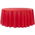 thumbnail image 1 of 1 Pc, Taffeta Tablecloth 120" Round - Red(Machine Washable) For Weddings, Birthday Celebrations, Quinceaneras Or Special Occasion, 1 of 1