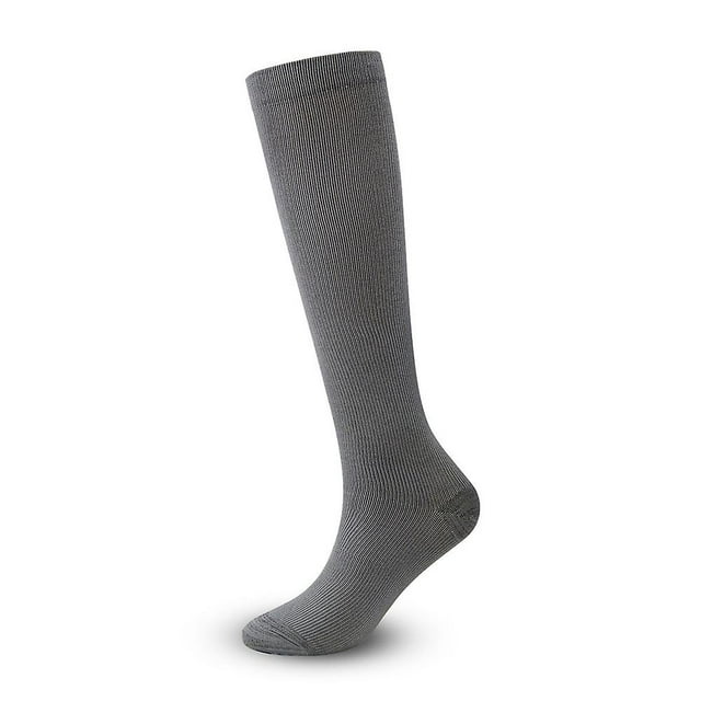 Unisex Plain High Elastic Compression Socks Knee-high Closed Toe Mesh Breathable Non-slip Stockings