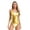 Gold, variant on Women's Shiny Metallic Bodysuit Sleeveless Leotard Ballet Dance Gymnastics Leotard Gold L