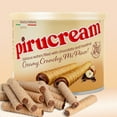 thumbnail image 2 of Pirucream Cream Filled Rolled Wafer. Chocolate and Hazelnut Filling. Premium Chocolate. 10.59 oz. Pack of 3, 2 of 9