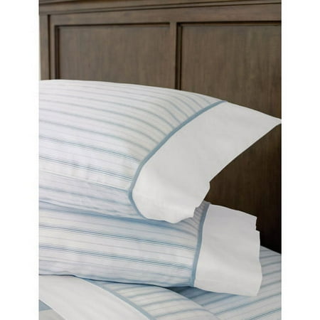 Canopy Shirt Stripes 310 Thread Count Sky Blue Pillowcases, 2 Count