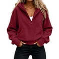 thumbnail image 2 of AloohaidyvioNo Boundaries Womens Quarter Zip Hoodies Fall Casual Loose Fit Comfy FLeece Long Sleeve Sweatshirts, 2 of 7