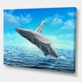 thumbnail image 4 of Humpback Whale Jumping Out of Sea 12 in x 8 in Painting Canvas Art Print, by Designart, 4 of 4