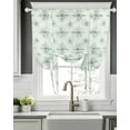thumbnail image 5 of Sage Green Geometric Tie Up Curtains for Window, Thermal Insulated Balloon Shade Adjustable Rod Pocket Curtains Valance Panels for Kitchen Bathroom Cafe 42 x 45 Modernism Abstract, 5 of 6