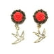 thumbnail image 2 of 1 par de pendientes colgantes de gorrión de aleación de bronce vintage Rojo 14mm, 2 of 7